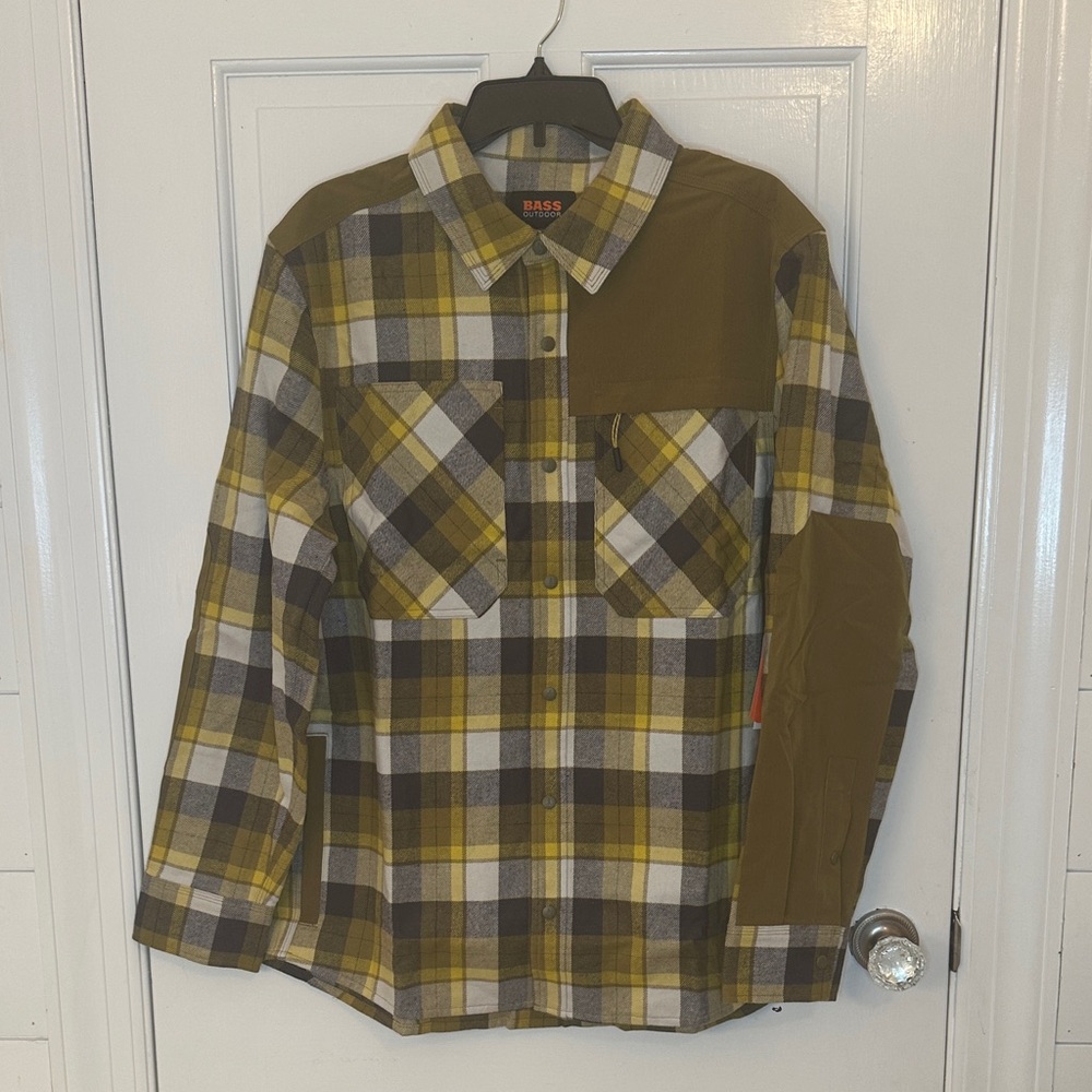 Bass Outdoor Heavy weight Combo Shacket Antique‎ Moss Plaid size M NWT
